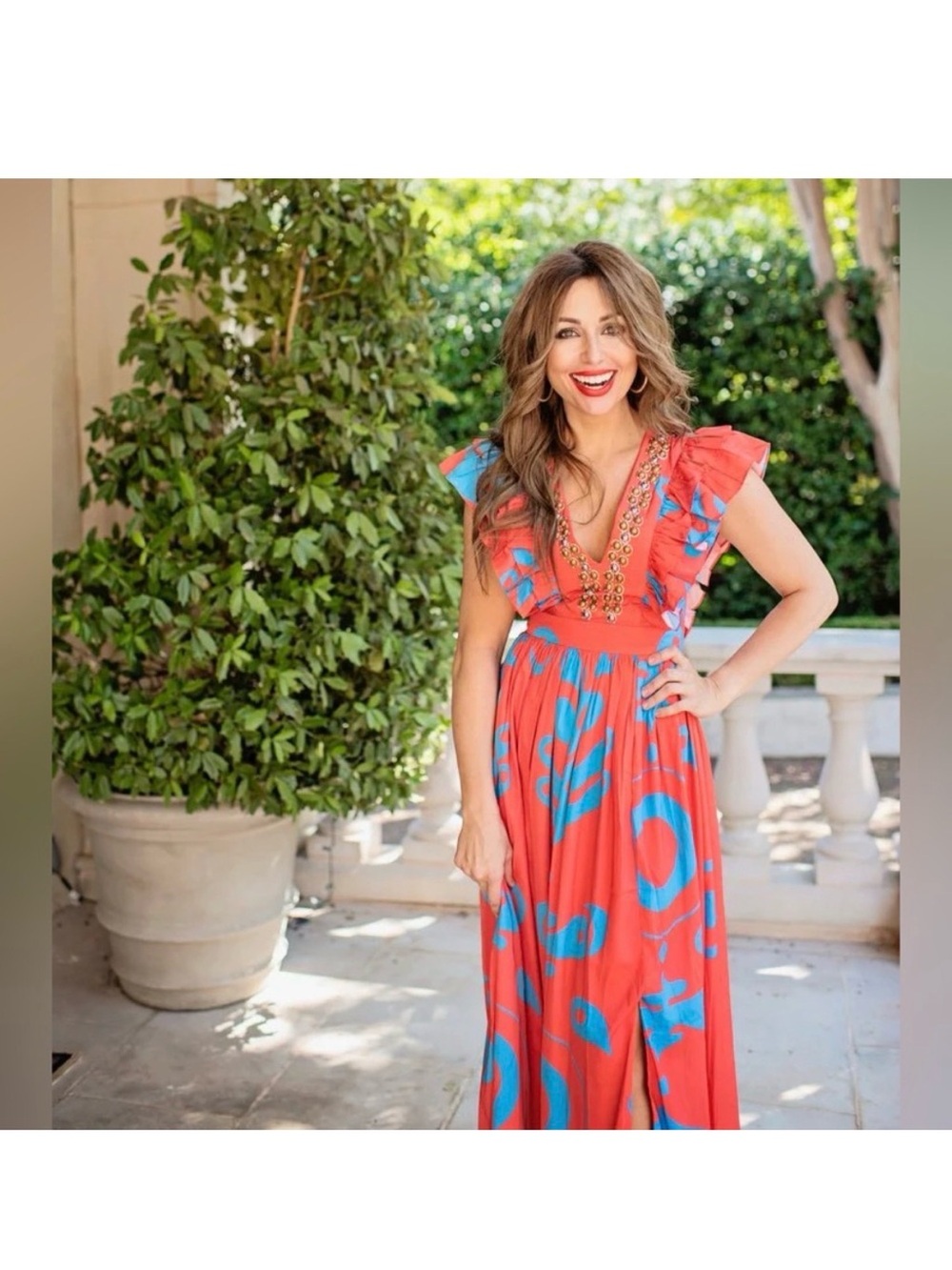 Stacey Dress in Red + Blue Ink Blot